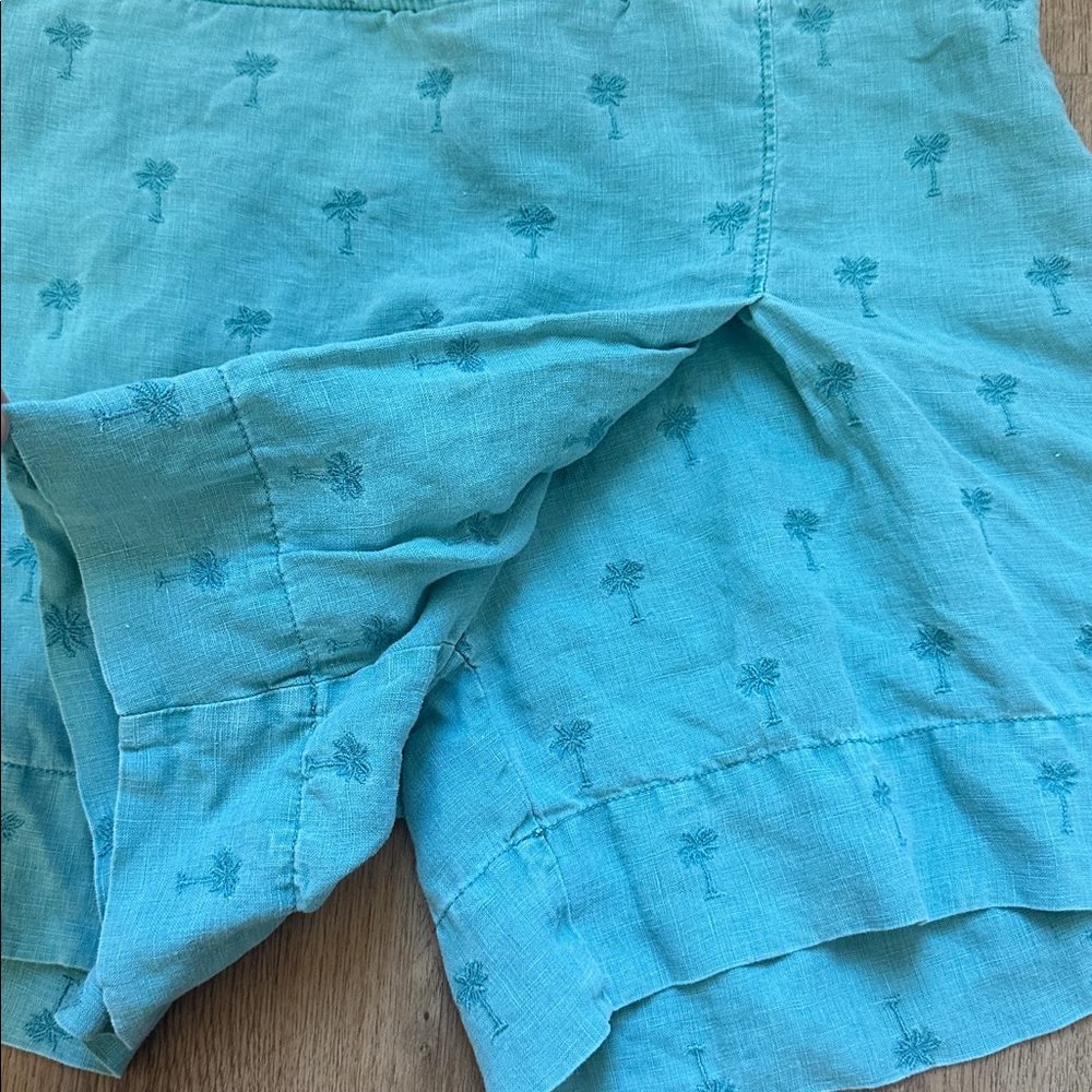Tommy Bahama Aqua 100% Linen Embroidered Palm Tree Skort Size 6 - Picture 3 of 8